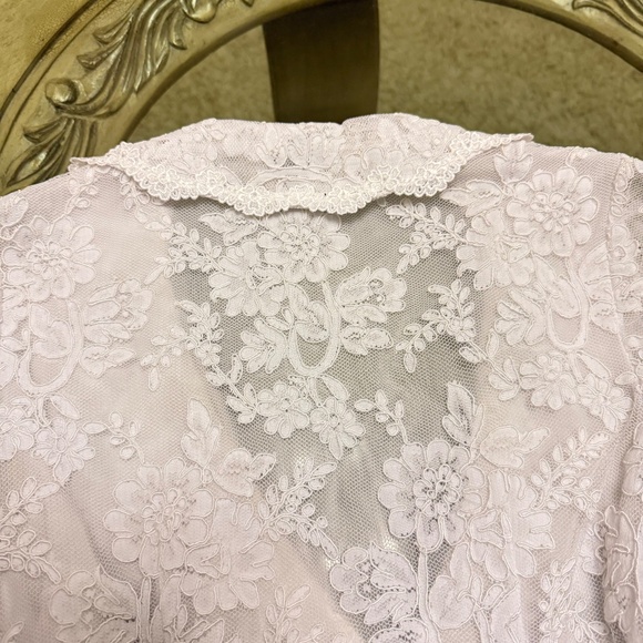 CHETTA B Blouse Sherrie Bloom Peter Noviello Lace Blouse Vintage White 6 - Picture 9 of 9